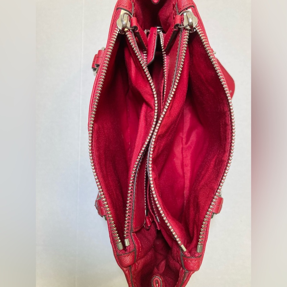 Coach Peyton Leather Mini Carryall Satchel Crossbody Bag in Red - Picture 9 of 16